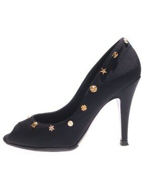 Chanel Studded Design High Heels Black